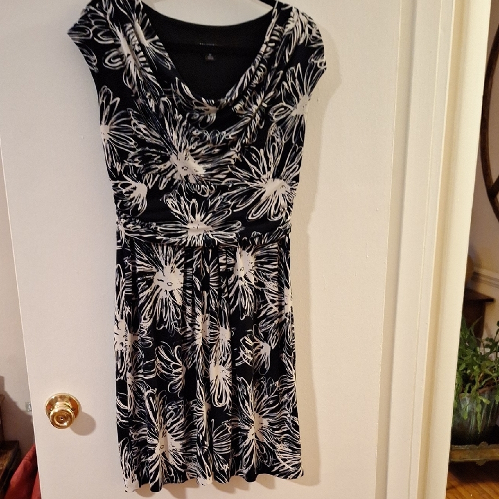 Perceptions Black and White Floral Midi Dress